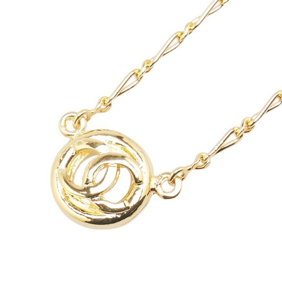 CHANEL Gold Coco Mark Necklace - Picture 1 of 8